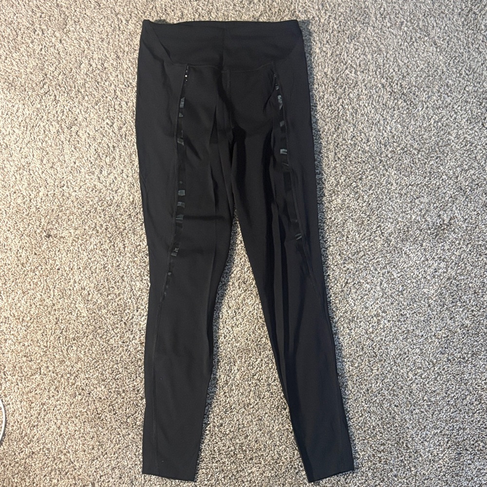 lululemon athletica Black High-Waist Leggings with Side Mesh Insets